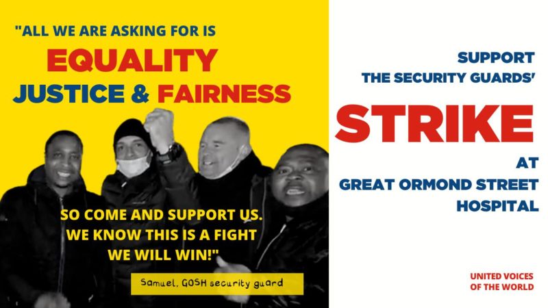 Support striking security guards at Great Ormond Street Hospital